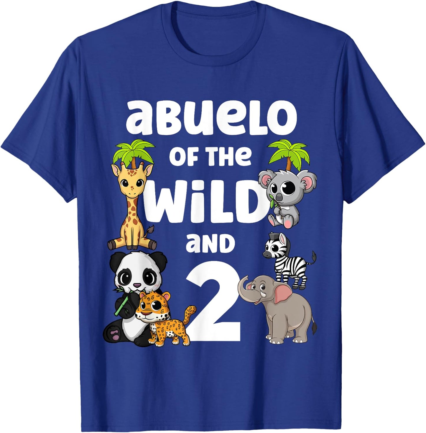 Abuelo of the Wild and Two 2nd Zoo Birthday Safari Jungle T-Shirt - T-Shirt | Royal