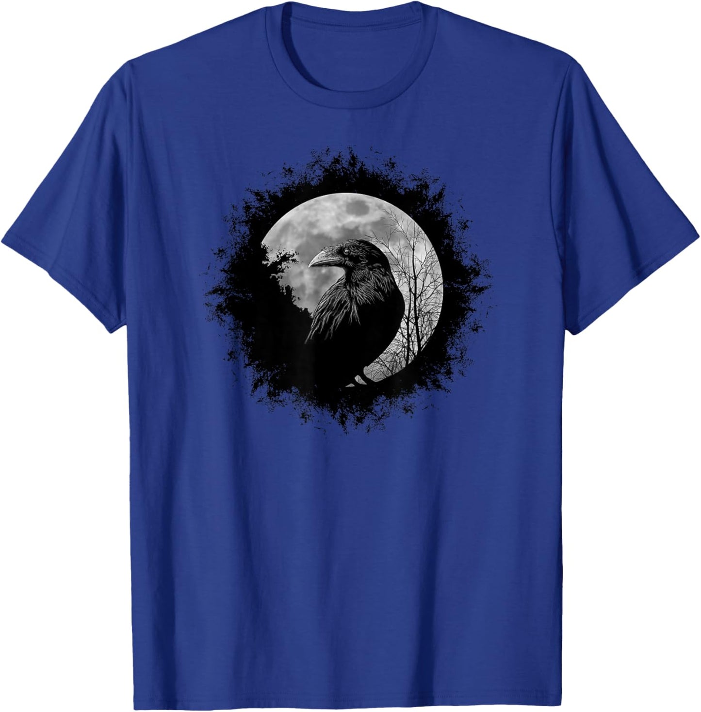 Black Crow Mystical Raven at Full Moon T-Shirt - T-Shirt | Royal