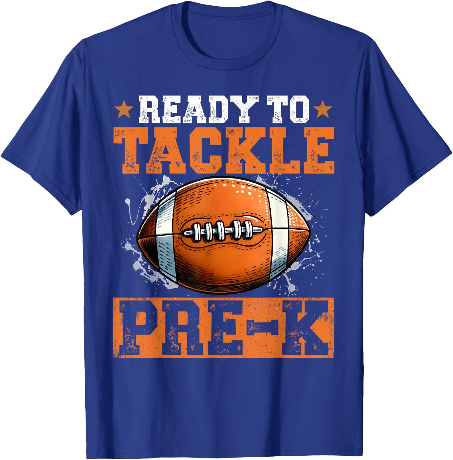 Ready To Tackle Pre-k Retro Football Love 1st Day School T-Shirt - T-Shirt | Royal