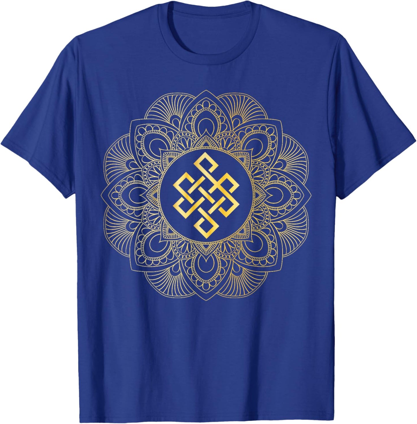 Tibetan Endless Knot Mandala Lotus Flower T-Shirt - T-Shirt | Royal