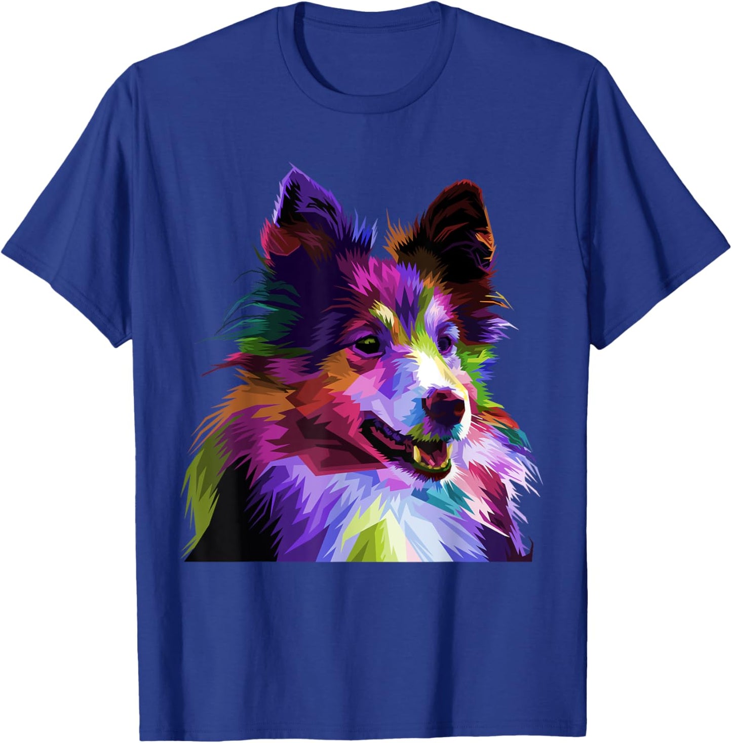 Sheltie Rough Collie Colorful Pop Art Portrait Dog Owners T-Shirt - T-Shirt | Royal