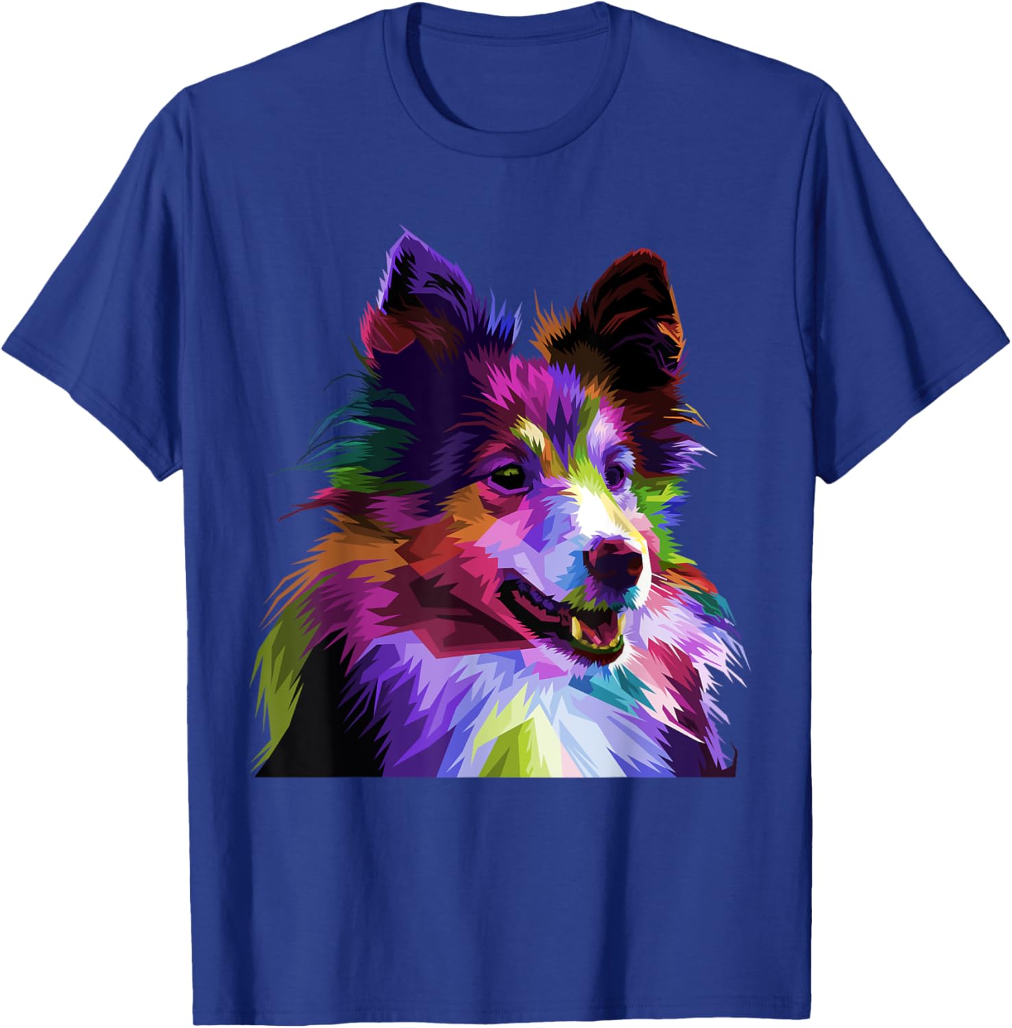 Sheltie Rough Collie Colorful Pop Art Portrait Dog Owners T-Shirt - T-Shirt | Royal
