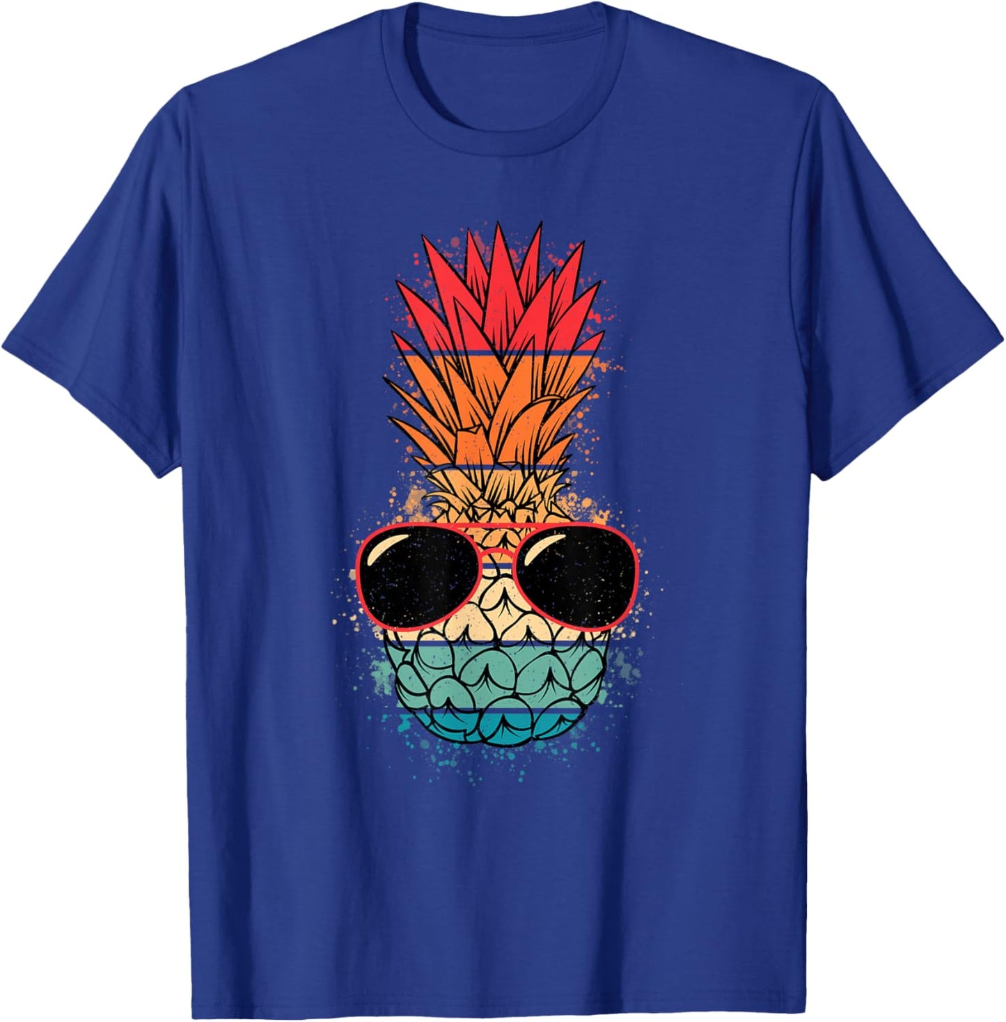 Tropical Hawaiian Pineapple Sunglasses Funny Men Women Kids T-Shirt - T-Shirt | Royal