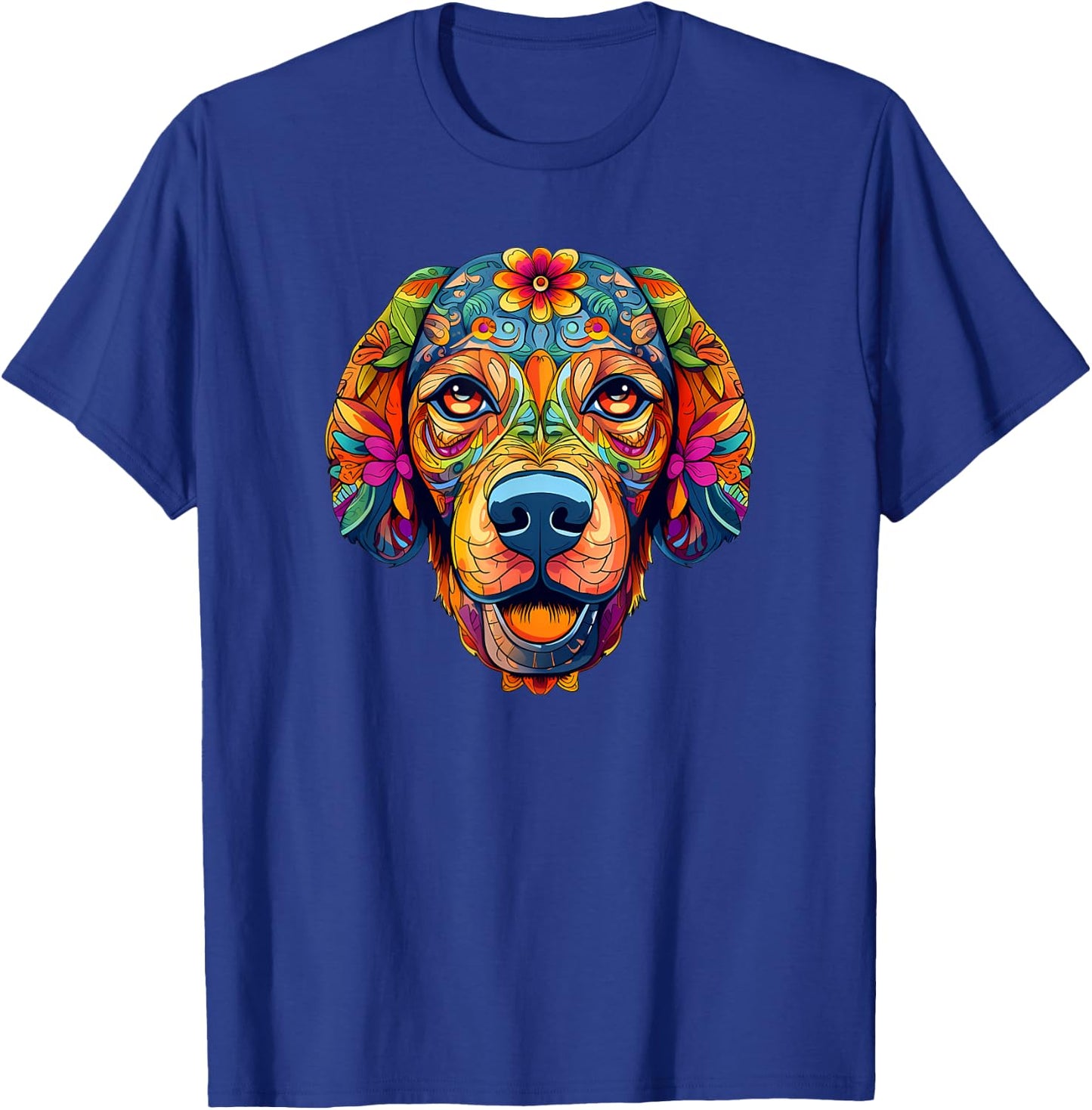 Halloween, Golden Retriever, Sugar Skull, Dogs, Flowers T-Shirt - T-Shirt | Royal