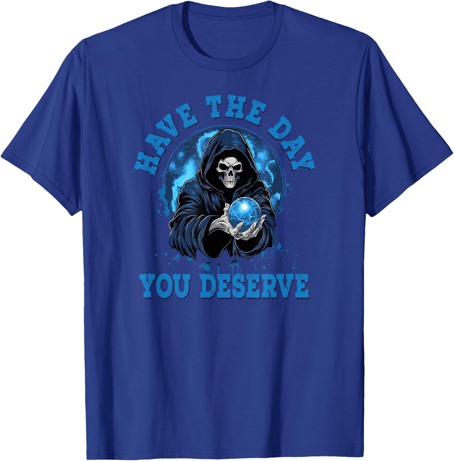 Funny Grim Reaper Death Skeleton Halloween T-Shirt - T-Shirt | Royal