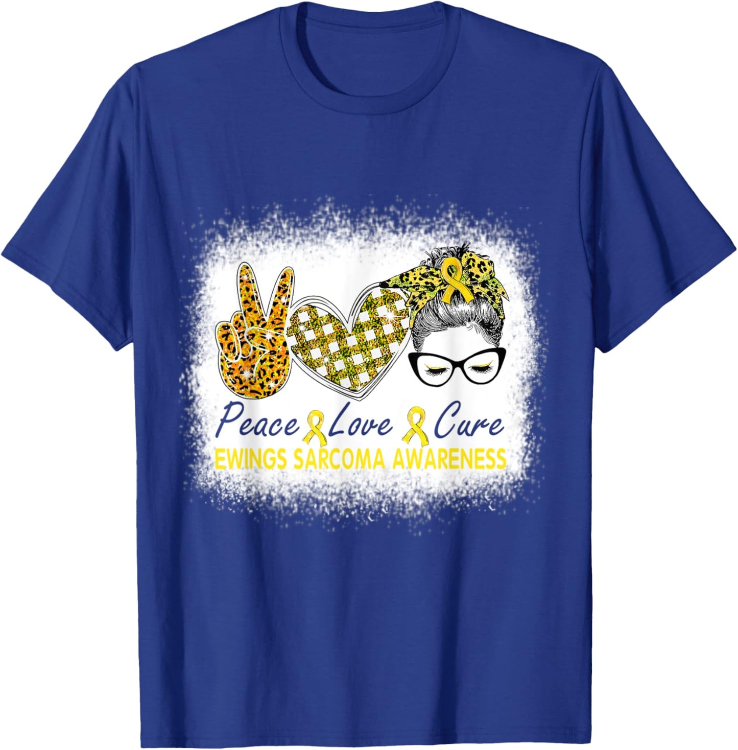 Love Cure Women Ewings Sarcoma Awareness T-Shirt - T-Shirt | Royal