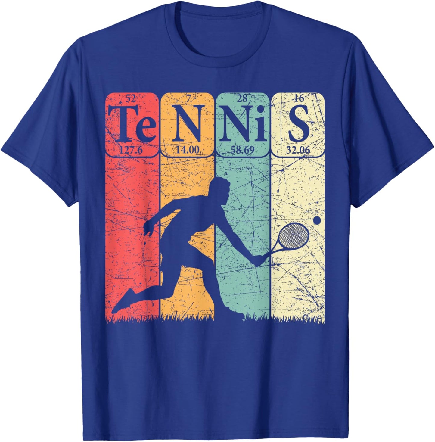 Tennis Periodic Table Elements Tennis Player Nerd Vintage T-Shirt - T-Shirt | Royal