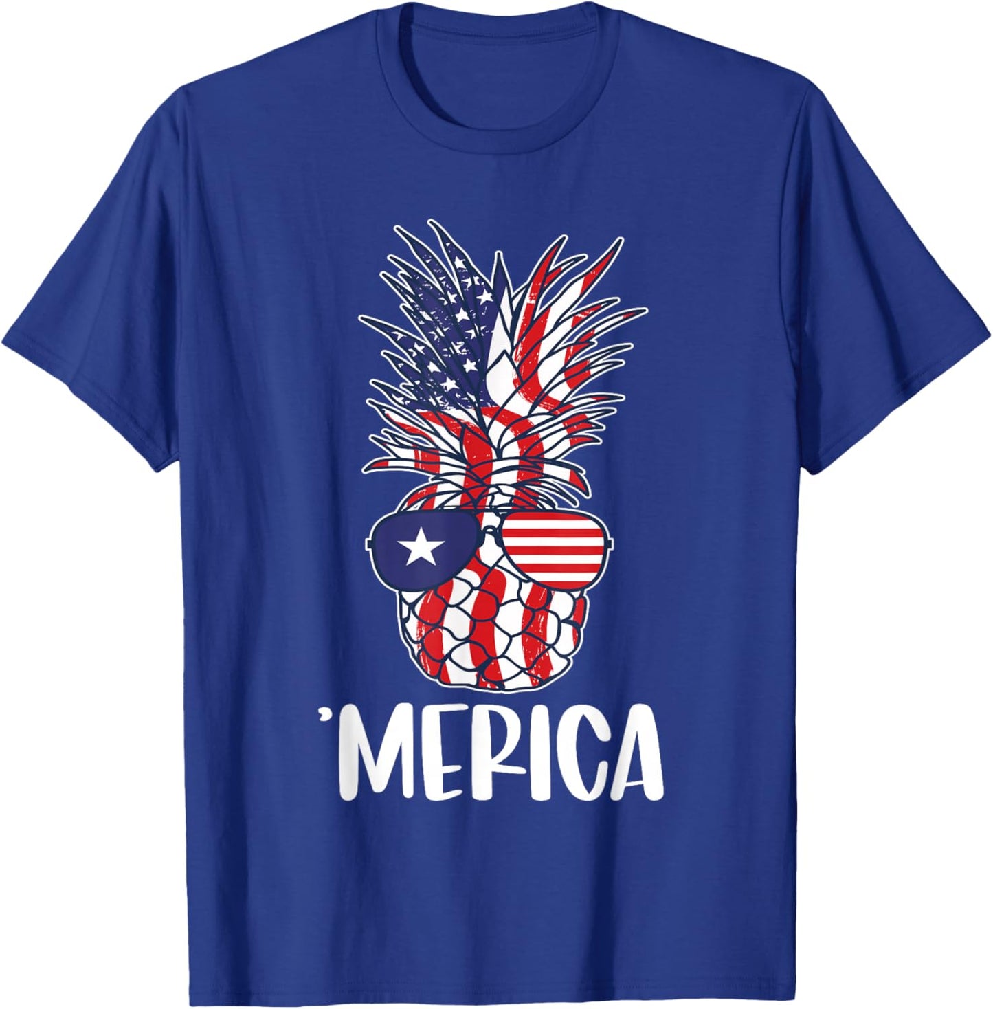 Pineapple Sunglasses 4th Of July Patriotic Pineapple Kids Men T-Shirt - T-Shirt | Royal