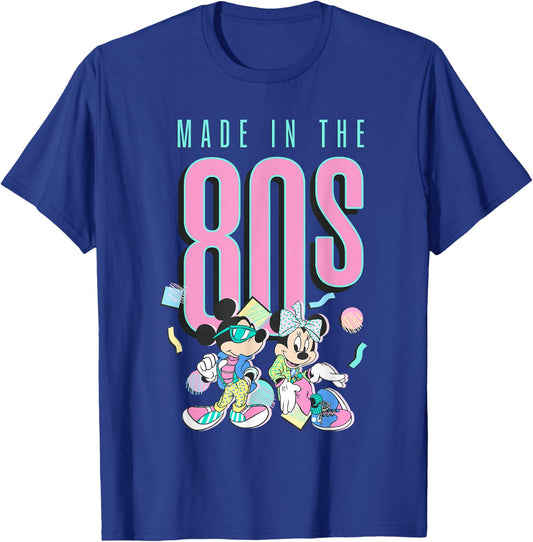 Disney Mickey & Friends Retro Vintage Made in The 80's Neon T-Shirt - T-Shirt | Royal