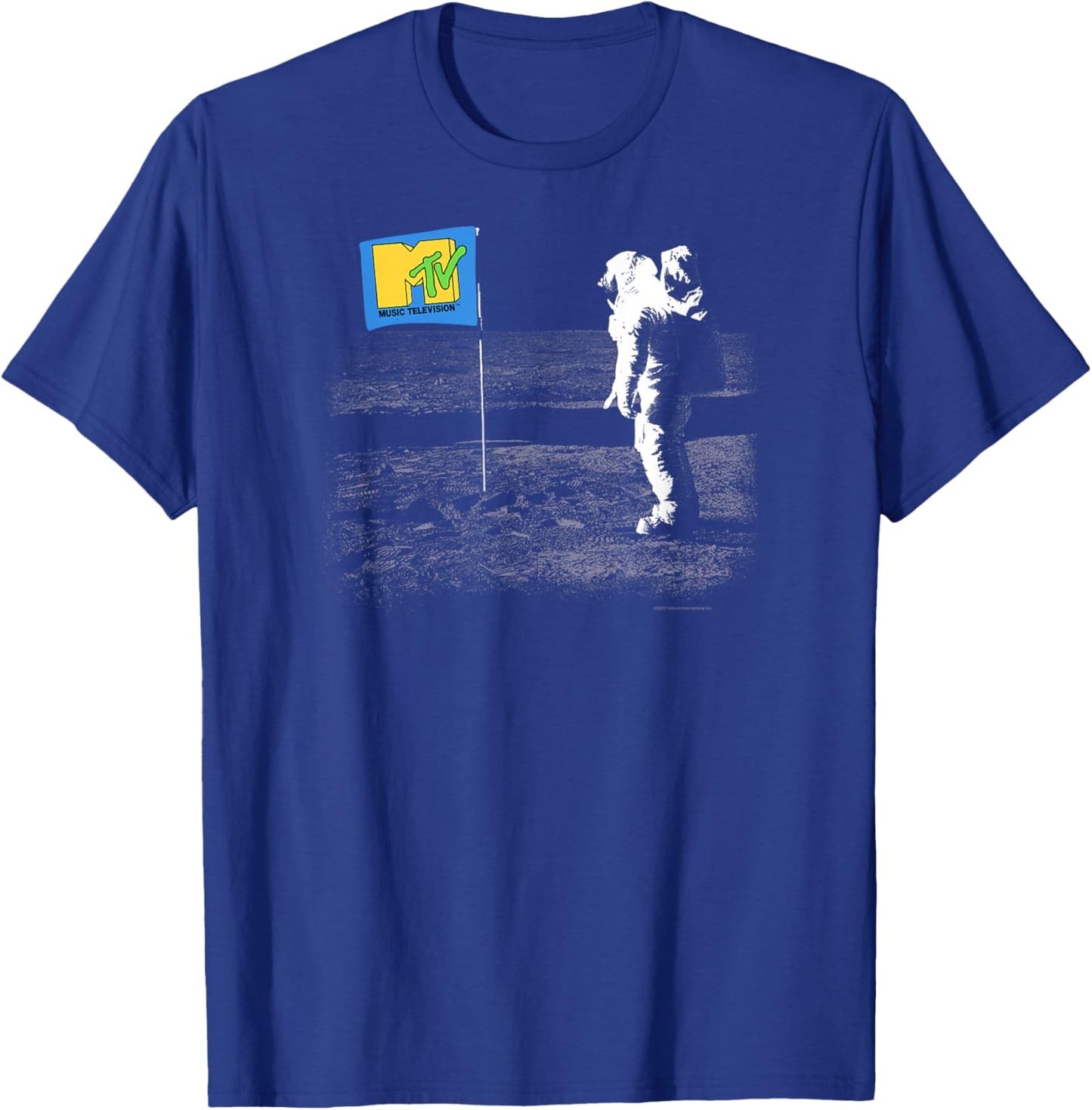 MTV Moon Person Vintage Flag on Moon T-Shirt - T-Shirt | Royal