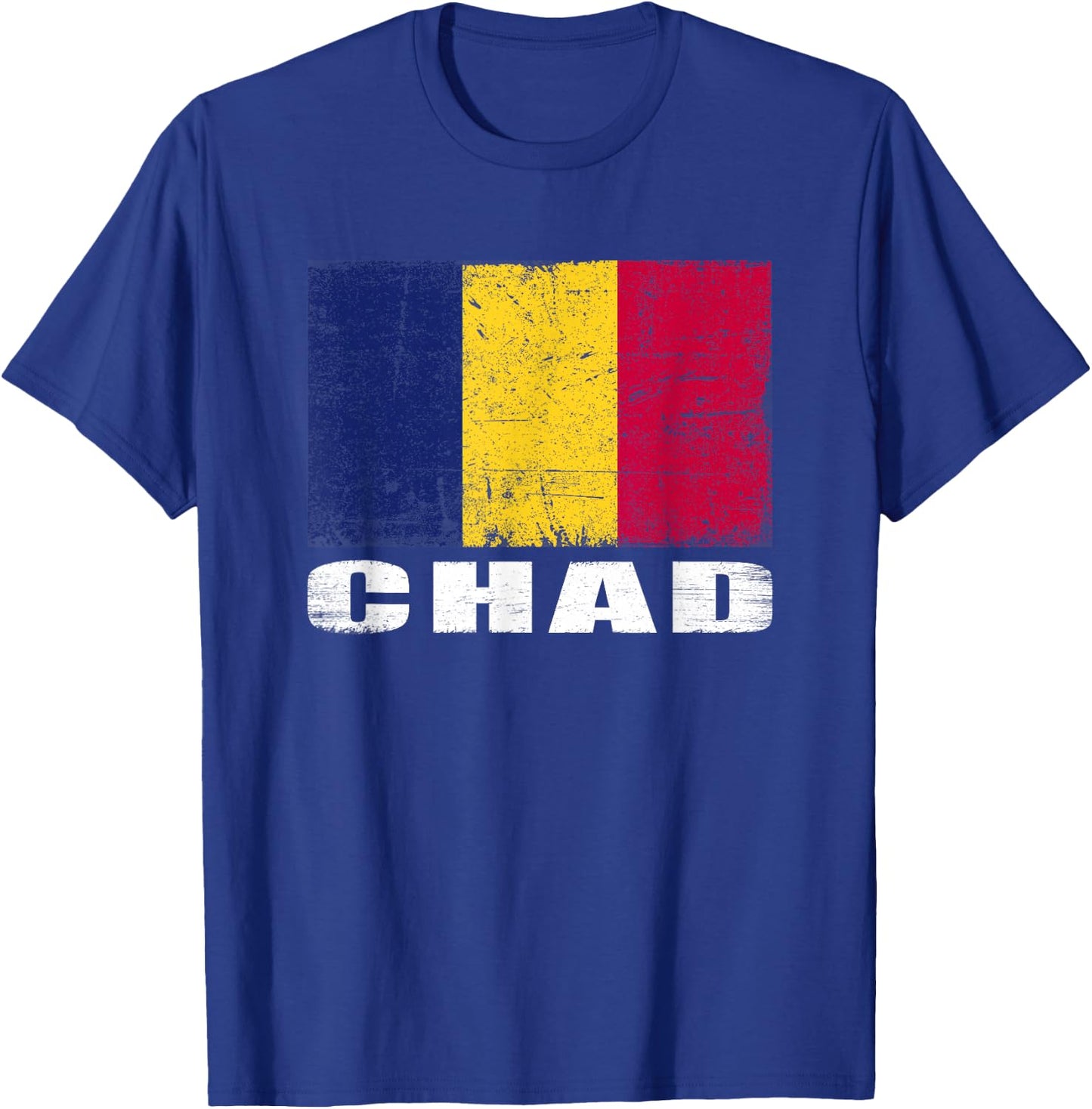 Chad Flag Design Grunge Country Flag Chad T-Shirt - T-Shirt | Royal