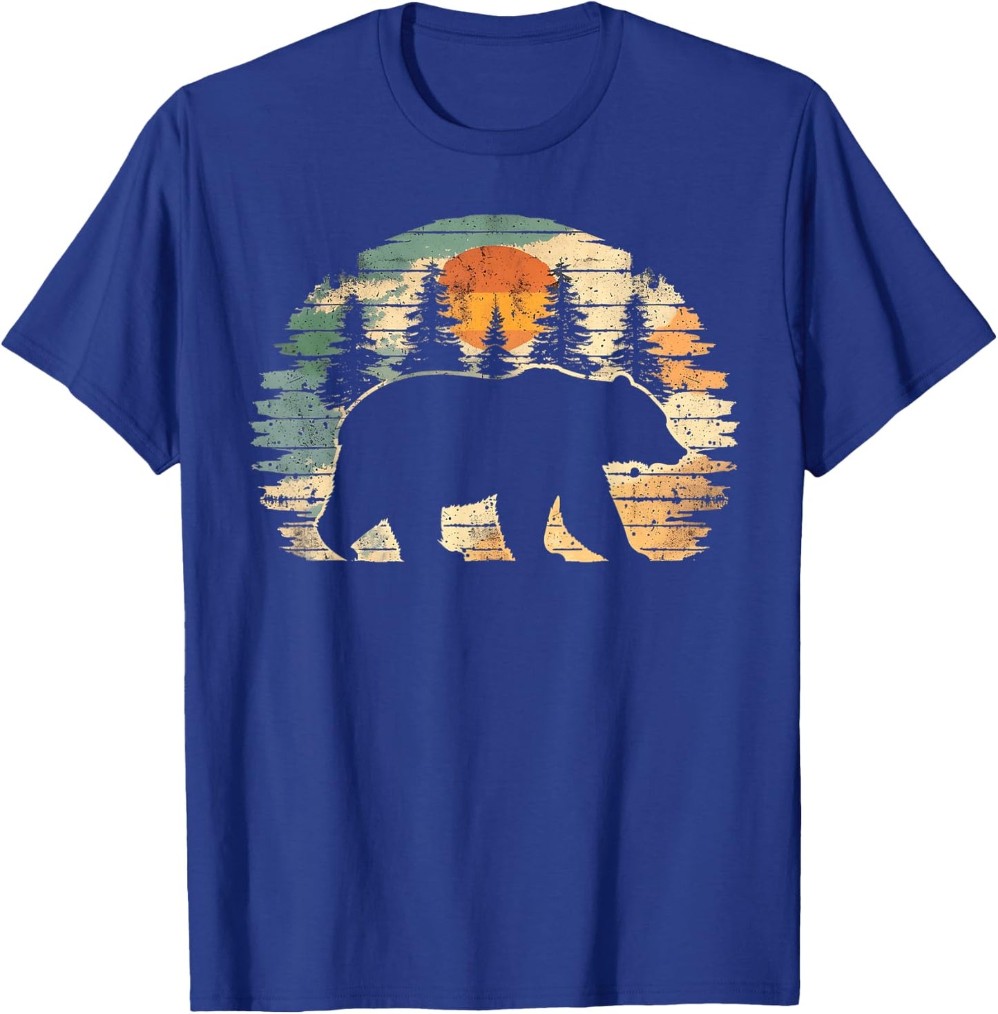 Outdoor Nature Full Moon Trees Wildlife Forest Animal Bear T-Shirt - T-Shirt | Royal