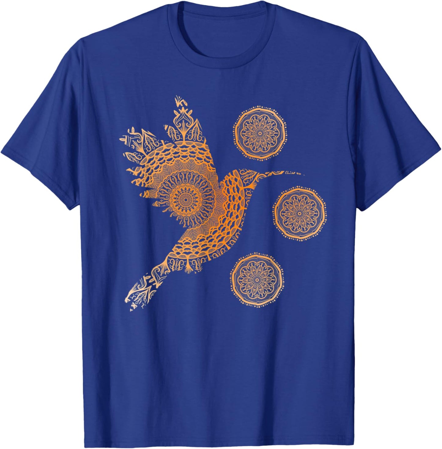 Sacred Mandala Hummingbird Nature Fractal Geometry T-Shirt - T-Shirt | Royal
