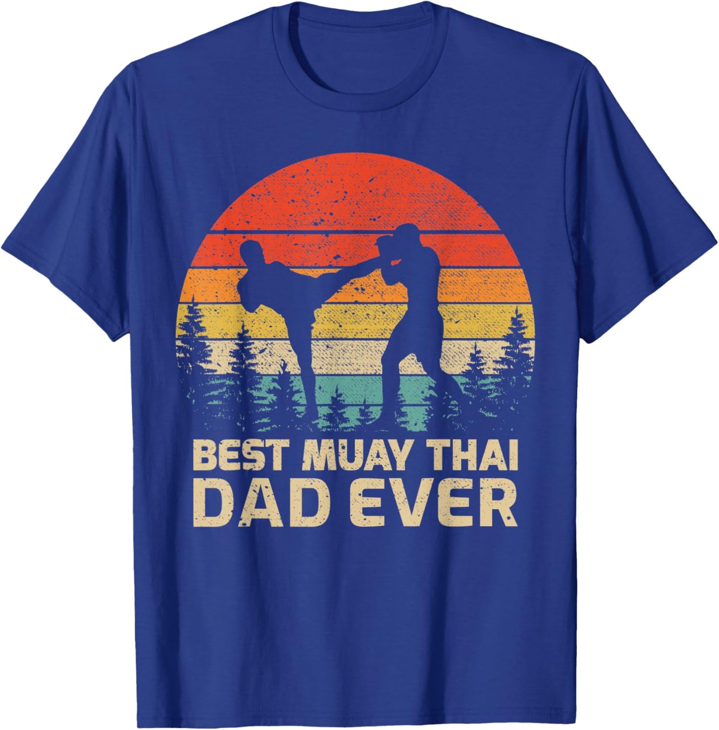 Retro Vintage Best Muay Thai Dad Ever Father's Day T-Shirt - T-Shirt | Royal