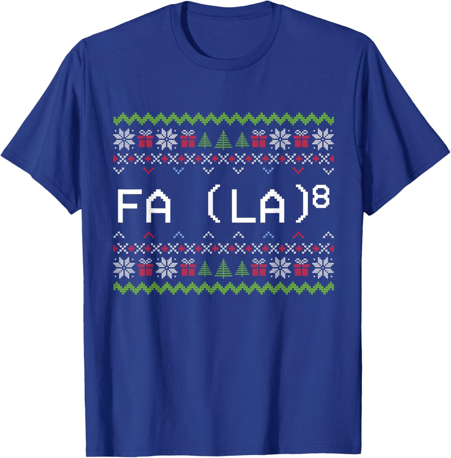 Fa La 8 Funny Christmas Santa Math Teacher Xmas Women Kids T-Shirt - T-Shirt | Royal
