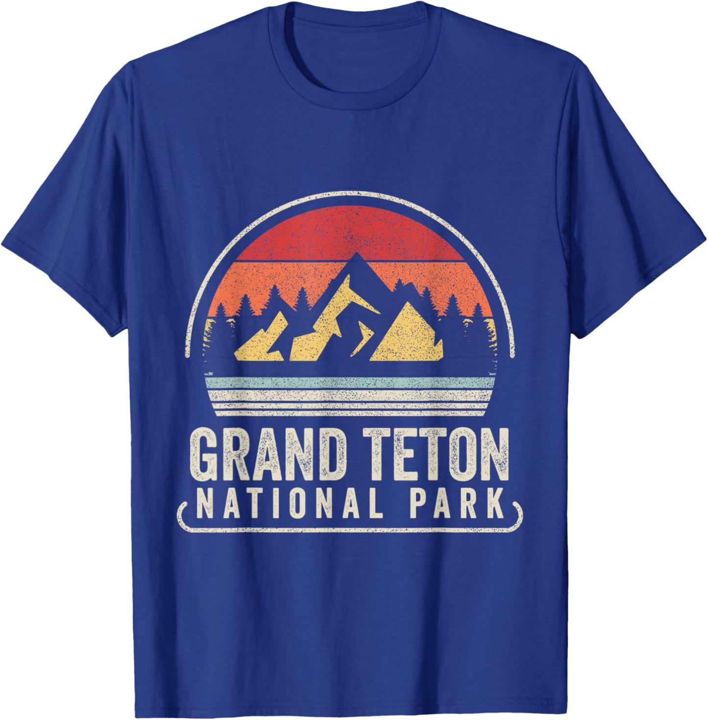 Retro Vintage Grand Teton National Park T-Shirt - T-Shirt | Royal