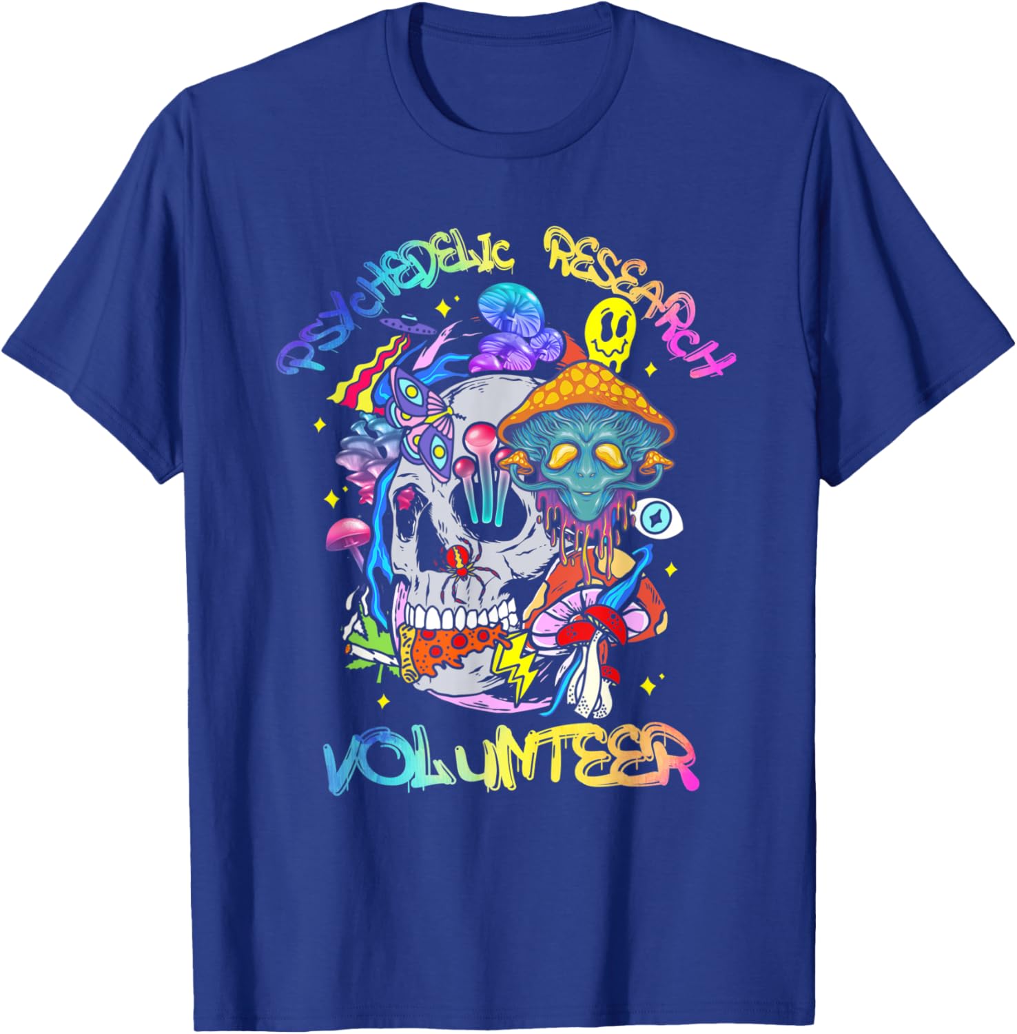 Psychedelic Mushroom Research Volunteer T-Shirt - T-Shirt | Royal