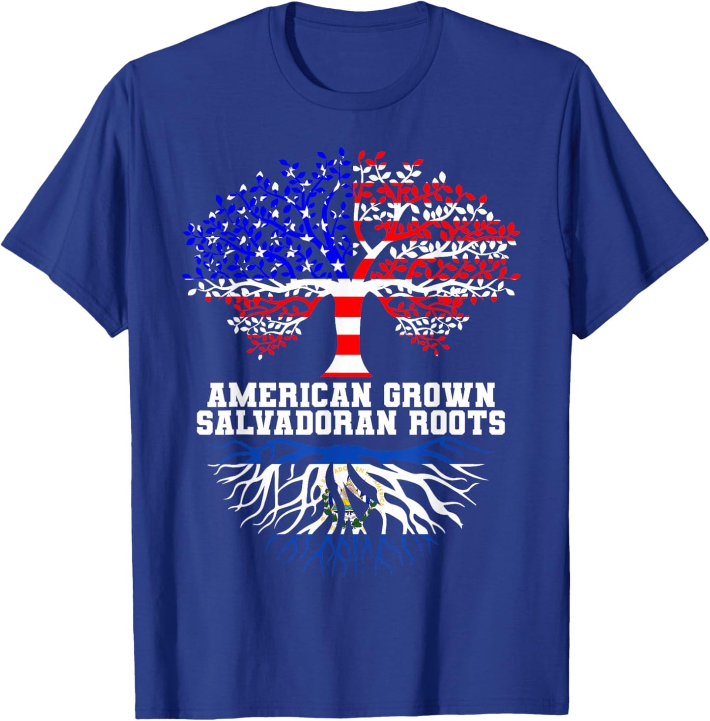 El Salvador American Salvadoran Roots Heritage Patriotic T-Shirt - T-Shirt | Royal
