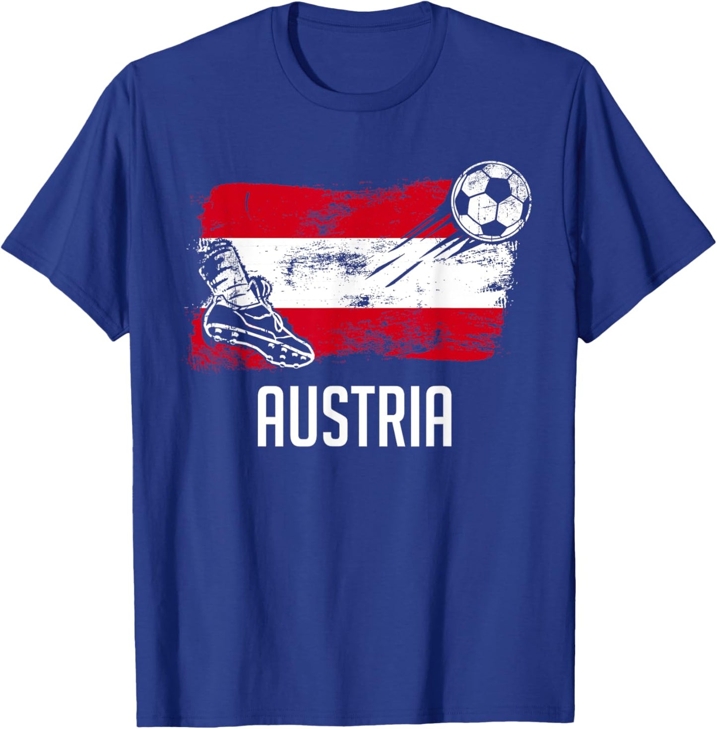 Austria Flag Jersey Austrian Soccer Team Austrian T-Shirt - T-Shirt | Royal