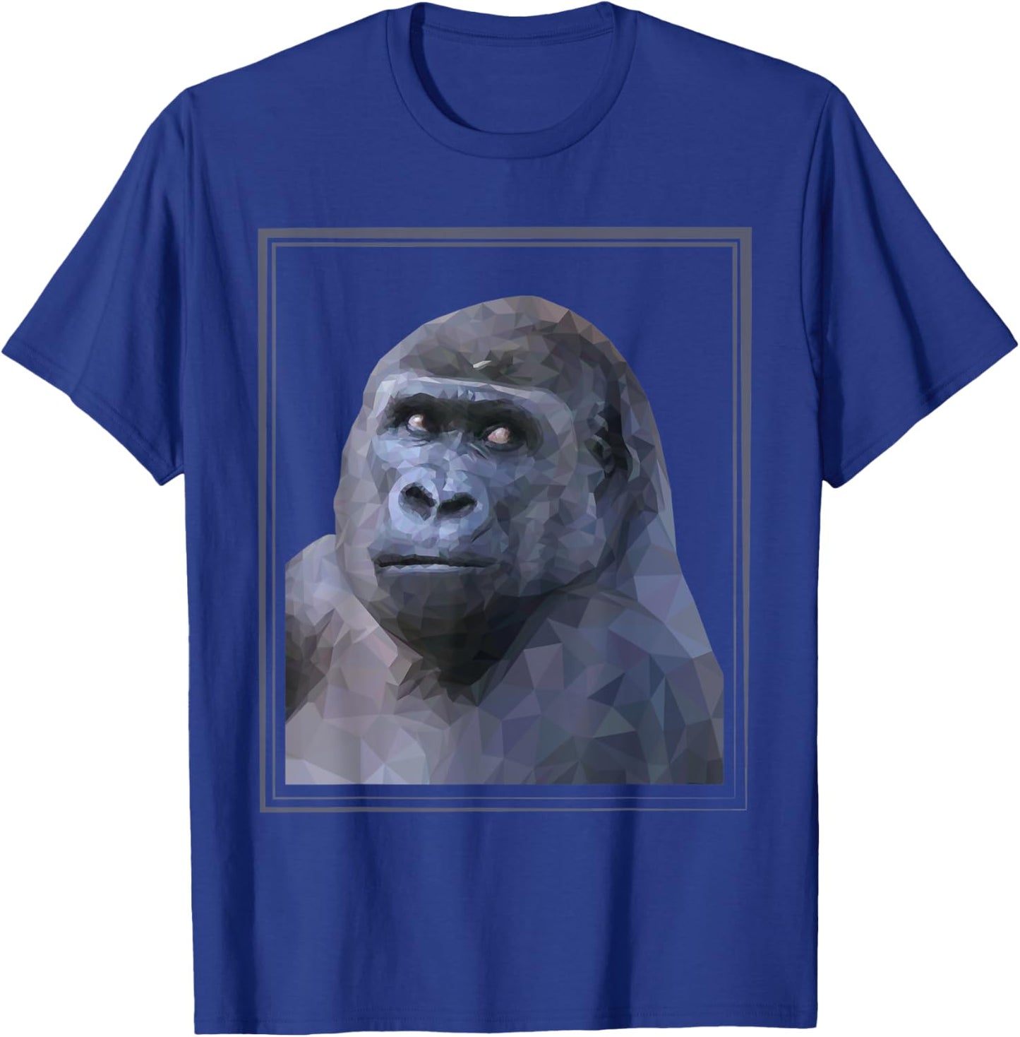 Gorilla Polygonal Design Animals Gorillas Wildlife Nature T-Shirt - T-Shirt | Royal