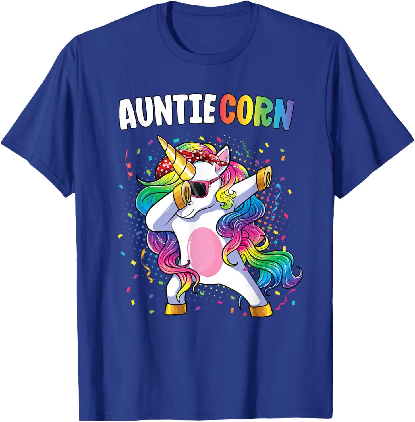 Auntiecorn Women Shirt Unicorn Birthday Dabbing Unicorn Aunt T-Shirt - T-Shirt | Royal