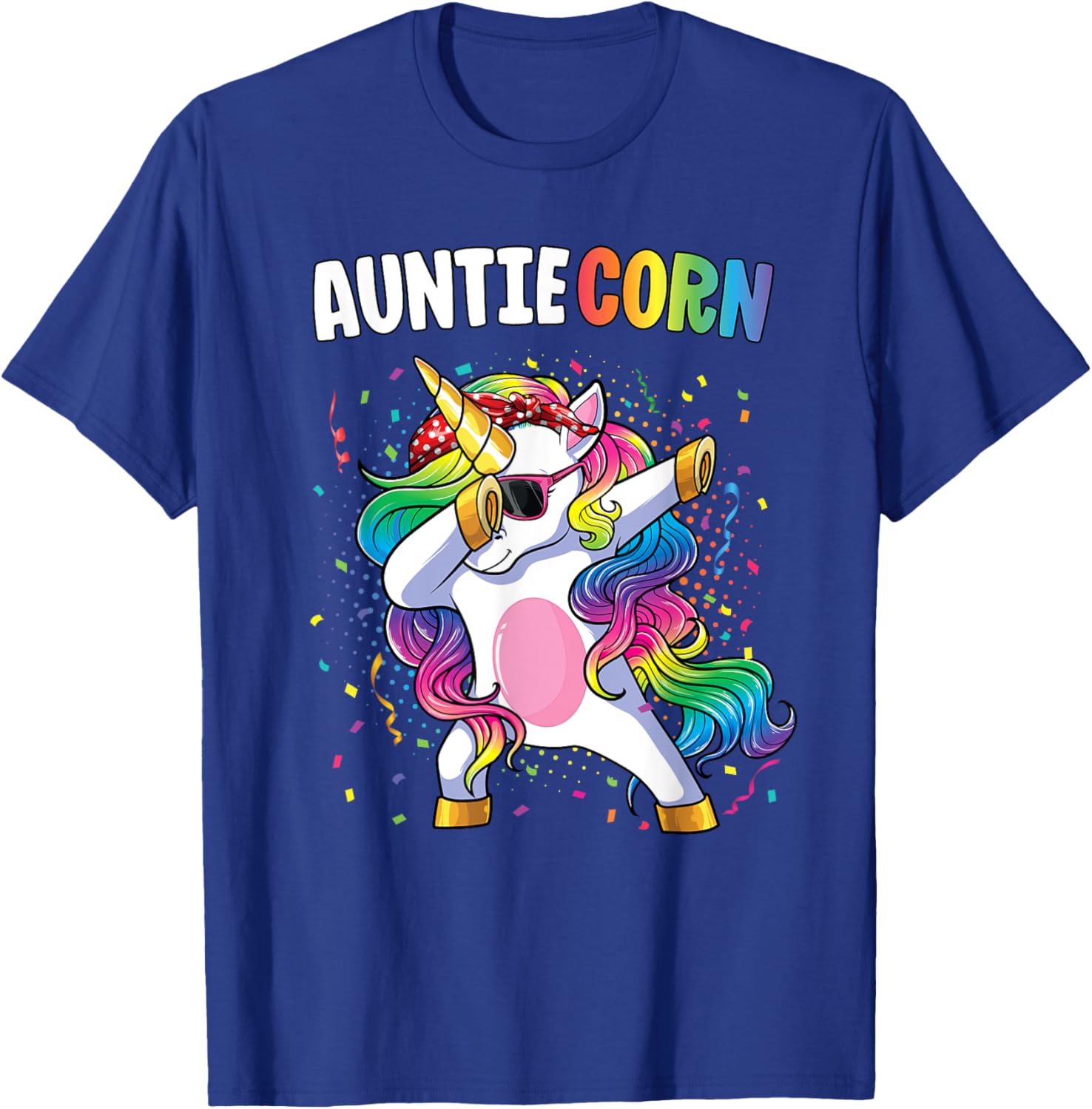 Auntiecorn Women Shirt Unicorn Birthday Dabbing Unicorn Aunt T-Shirt - T-Shirt | Royal
