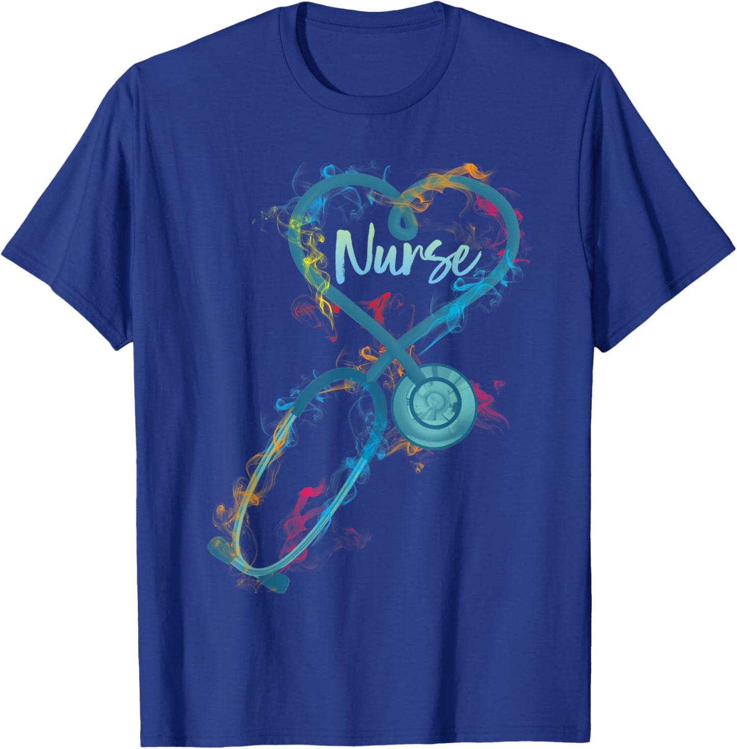 Nurse Stethoscope Heartbeat EKG Medical RN Gift T-Shirt - T-Shirt | Royal