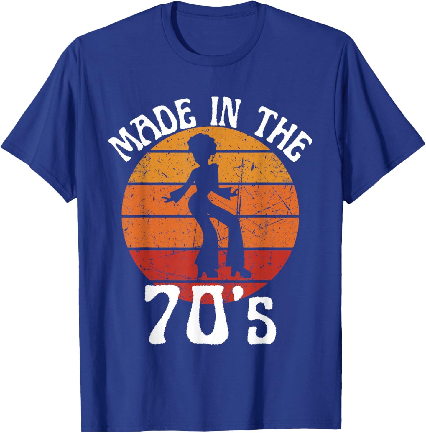 Made in 70s Black Afro African American Dancer Sunset T-Shirt - T-Shirt | Royal
