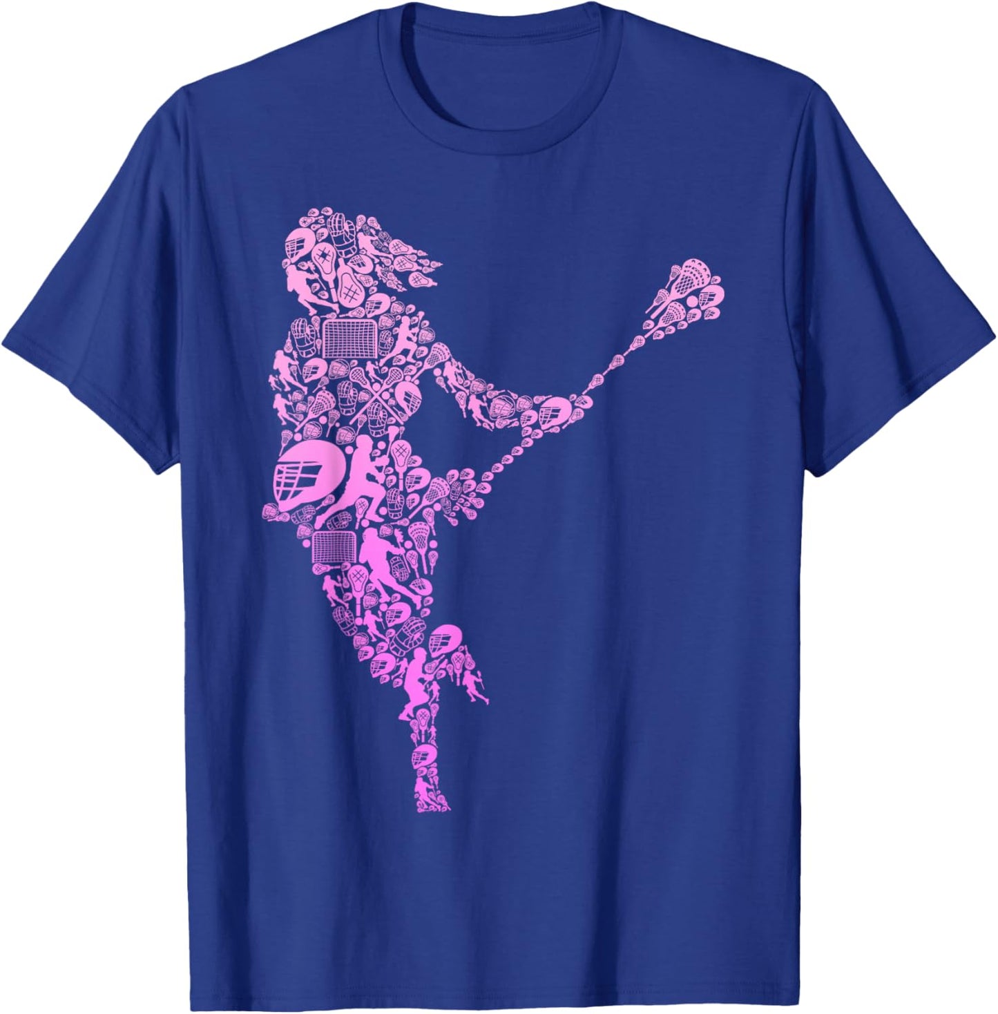 Lacrosse Player Youth Women Girls Kids T-Shirt - T-Shirt | Royal