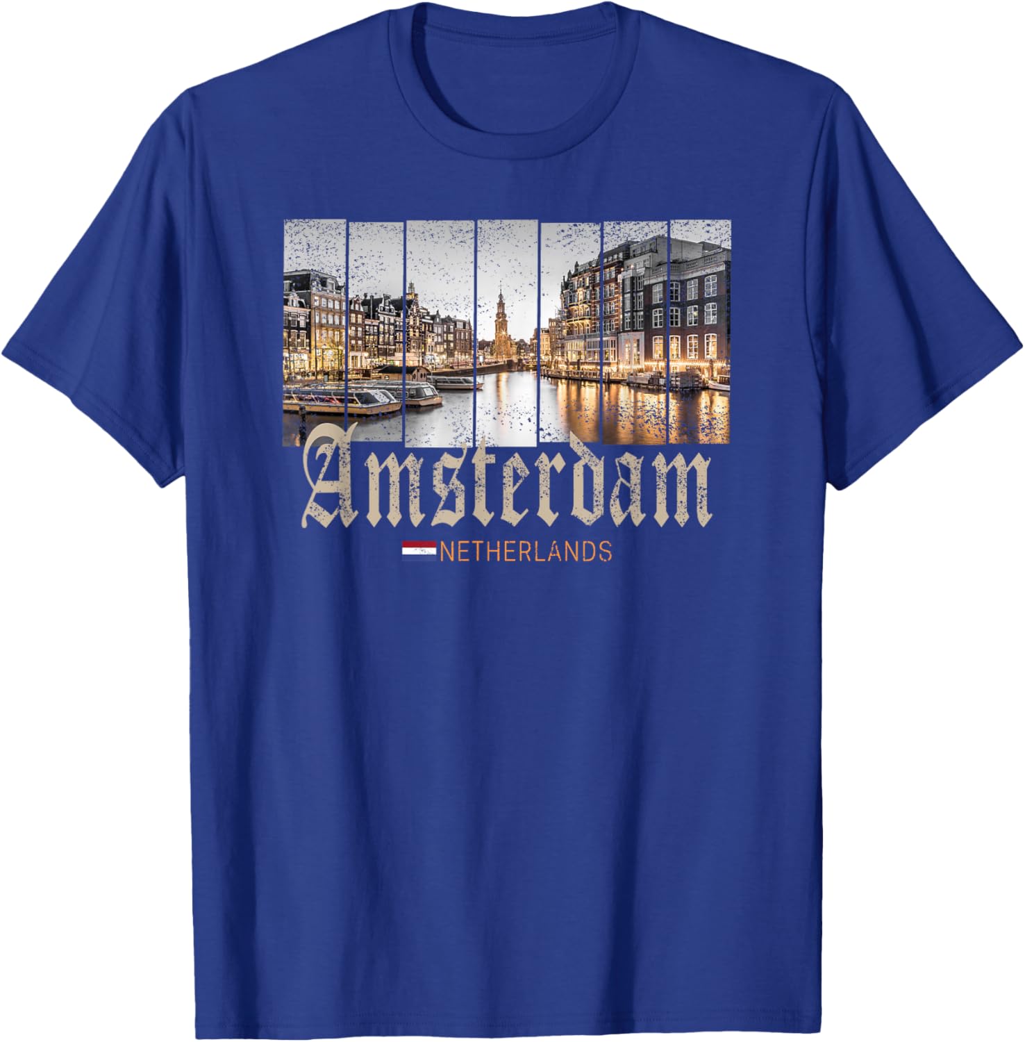 Amsterdam Netherlands at night Holland vintage souvenir T-Shirt - T-Shirt | Royal