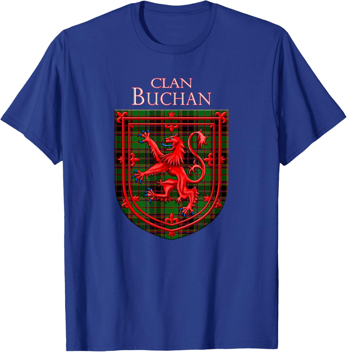 Buchan Tartan Scottish Plaid Lion Rampant T-Shirt - T-Shirt | Royal