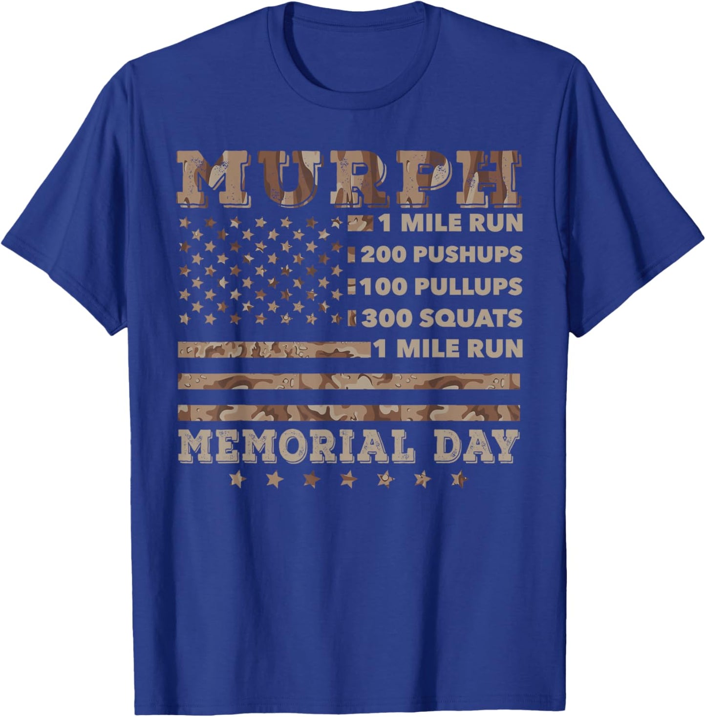 Murph 2021 Workout Challenge American Memorial Day Murph T-Shirt - T-Shirt | Royal
