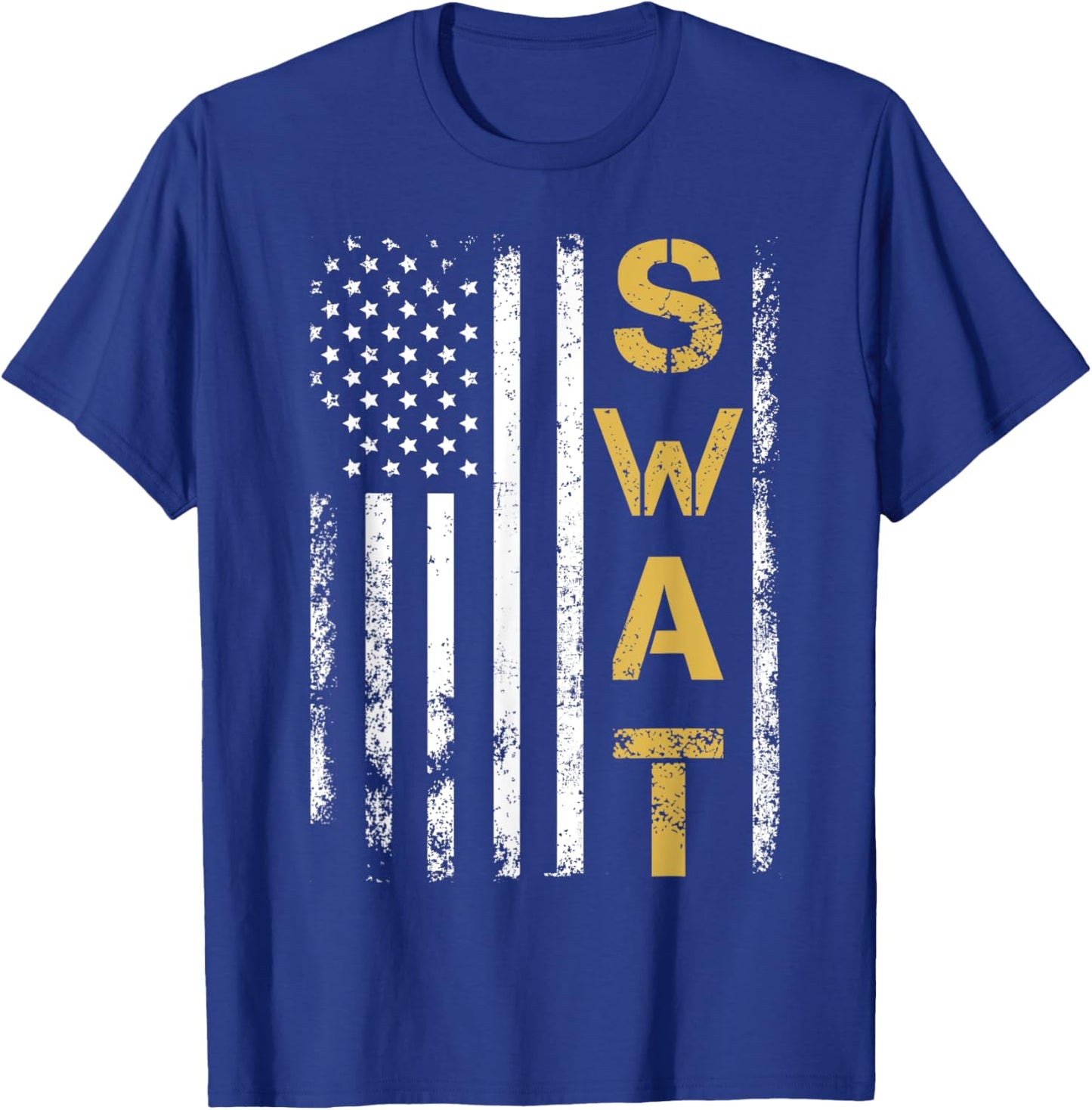 Retired SWAT American Flag Police Officer Thin Blue Line Women Men T-Shirt - T-Shirt | Royal