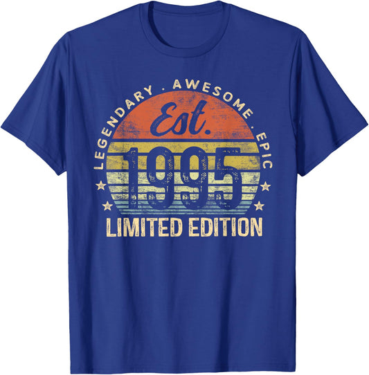 Est 1995 Limited Edition 30th Birthday Vintage 30 Year Old T-Shirt - T-Shirt | Royal