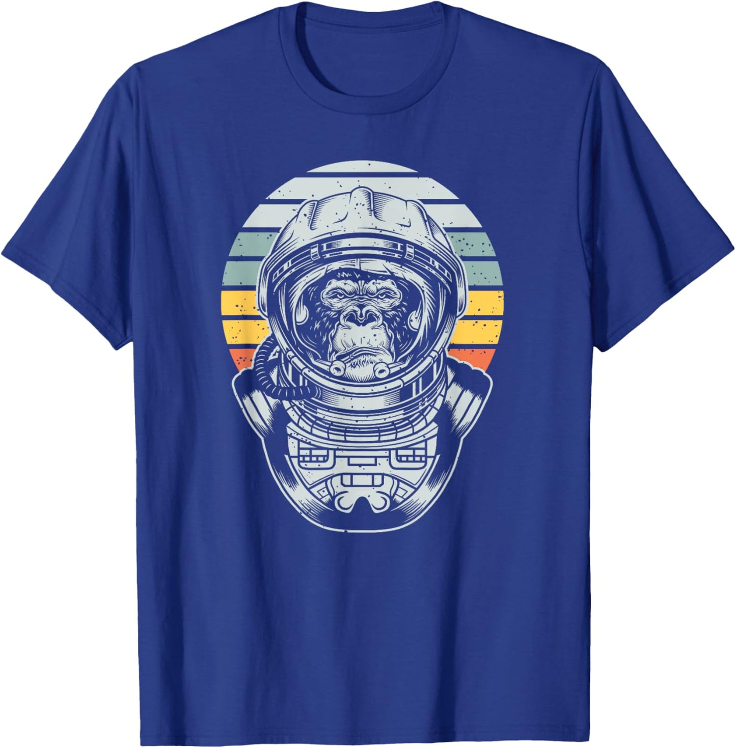 Retro Astronaut Space Monkey T-Shirt - T-Shirt | Royal