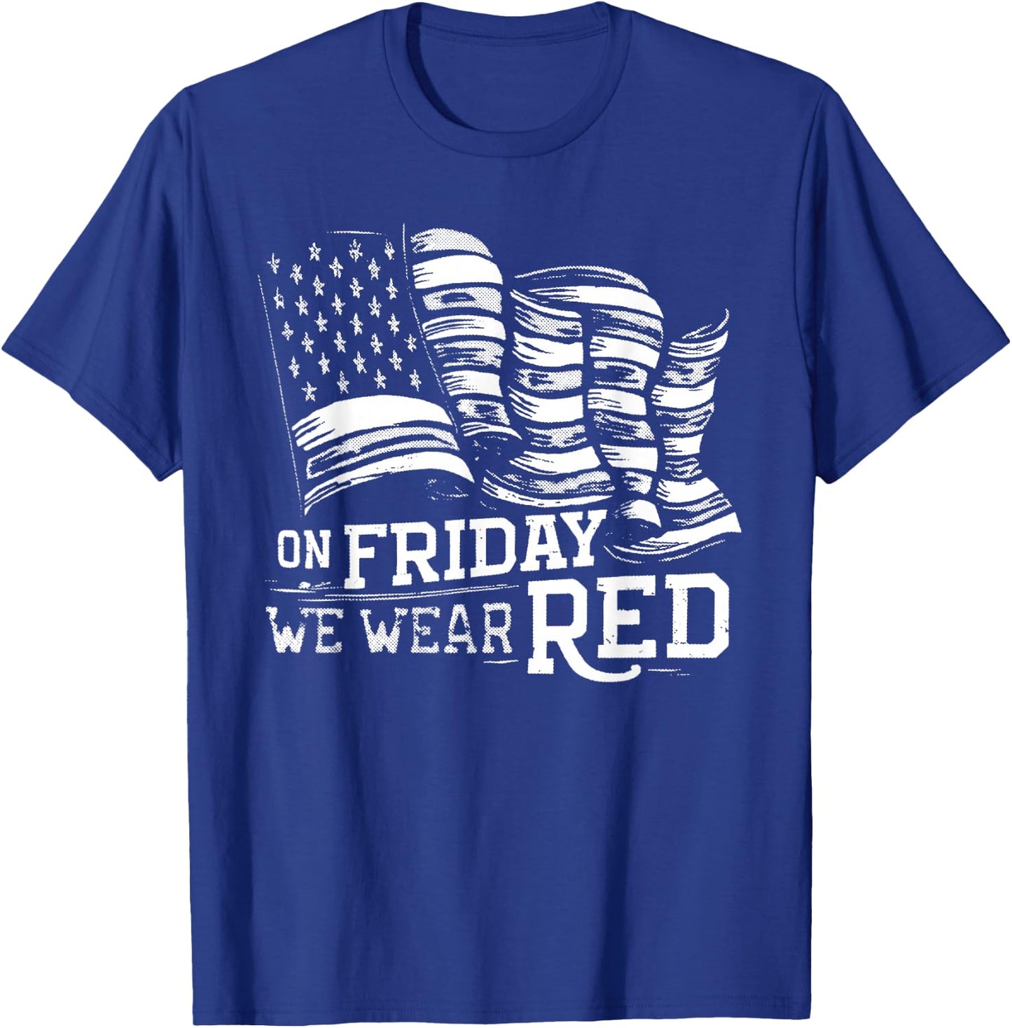 On Friday We Wear Red American Flag Military Supportive T-Shirt - T-Shirt | Royal