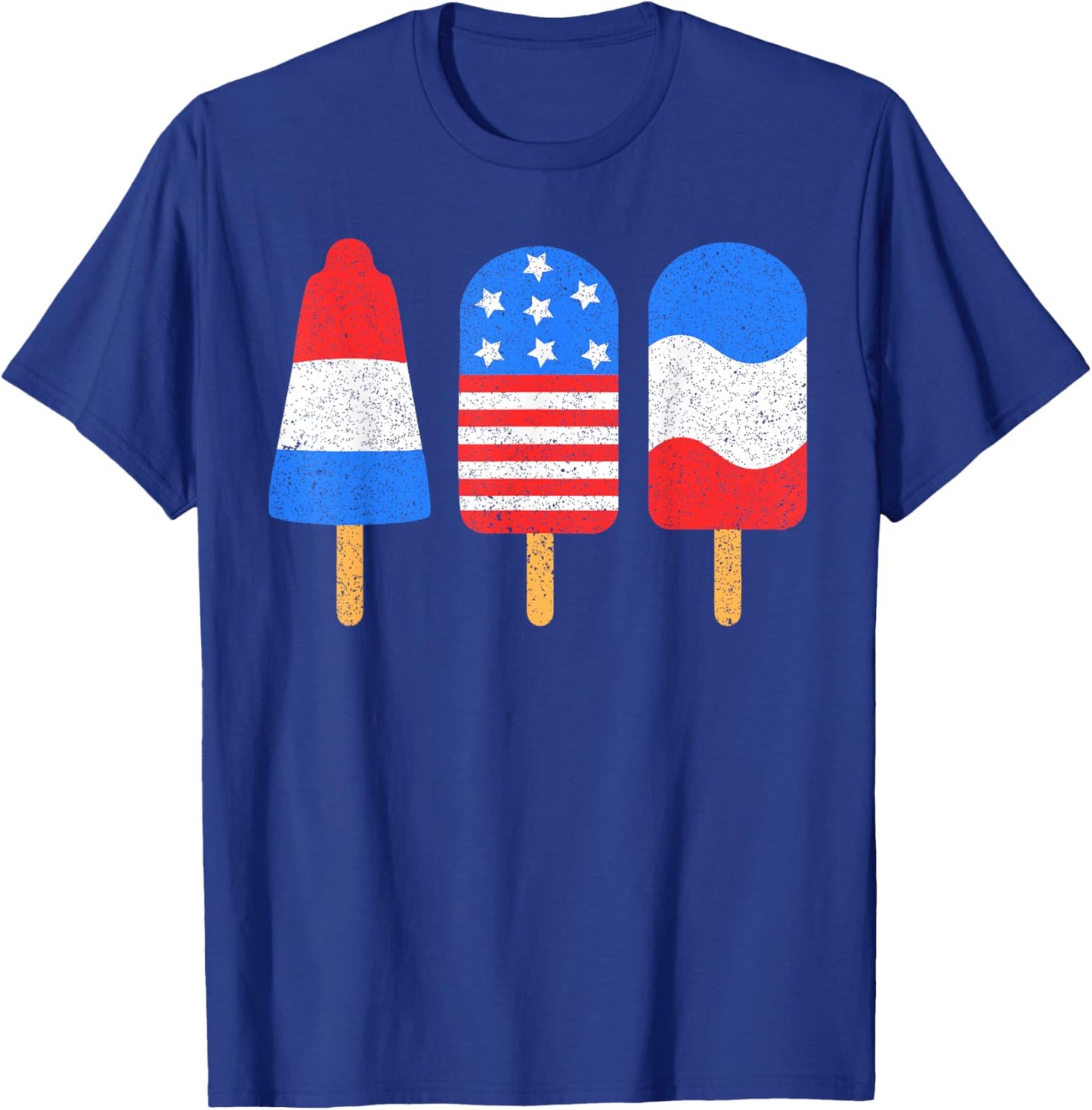4th of July Ice Pops Red White Blue American Flag Patriotic T-Shirt - T-Shirt | Royal