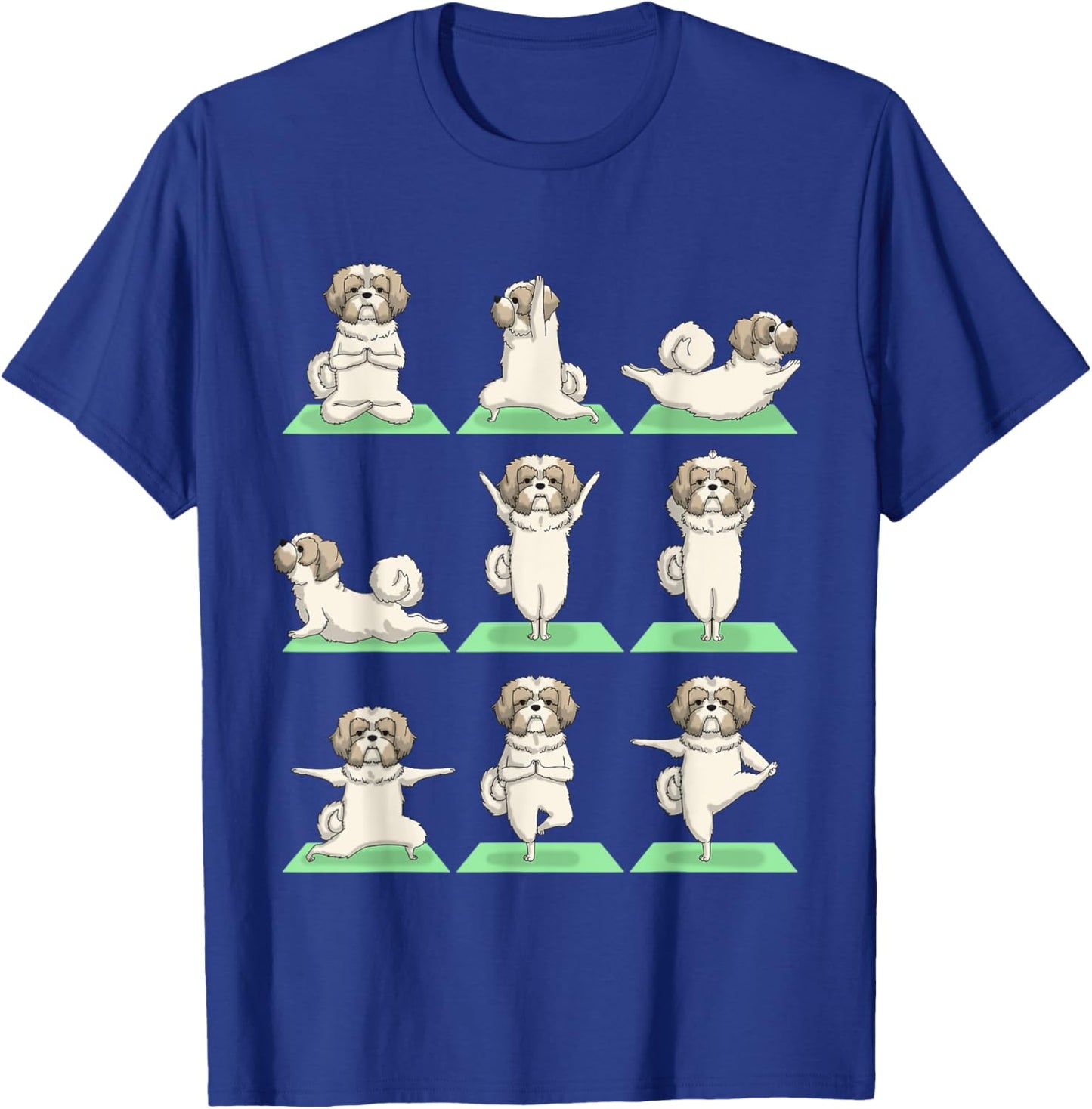 Shih Tzu Dog Yoga Pose Zen Cute Workout Exercise Yogi Funny T-Shirt - T-Shirt | Royal