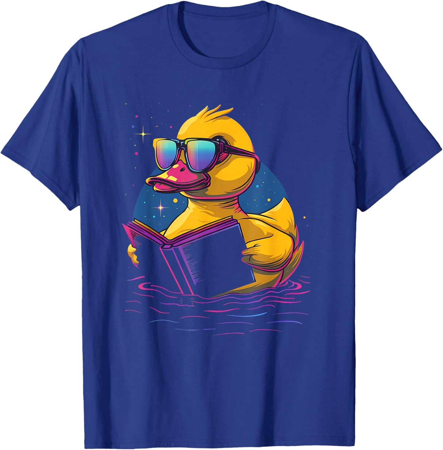 Rubber Duck Rubber Duckie Reading Book Rubber Duckling T-Shirt - T-Shirt | Royal