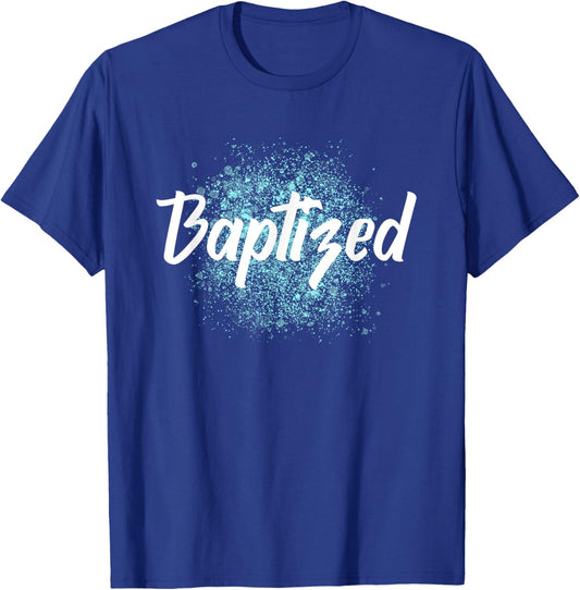 Christian Baptism BAPTIZED minimalist T-Shirt - T-Shirt | Royal