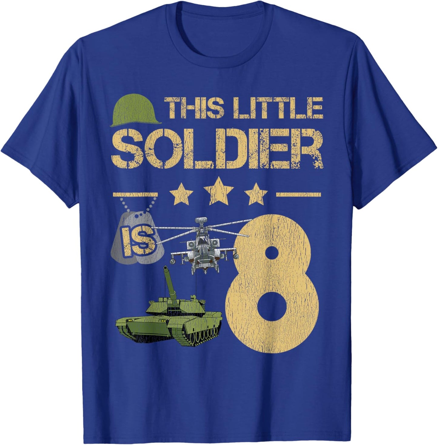 8 Year Old Soldier Birthday Boy 8th Birthday Kids Army Camo T-Shirt - T-Shirt | Royal