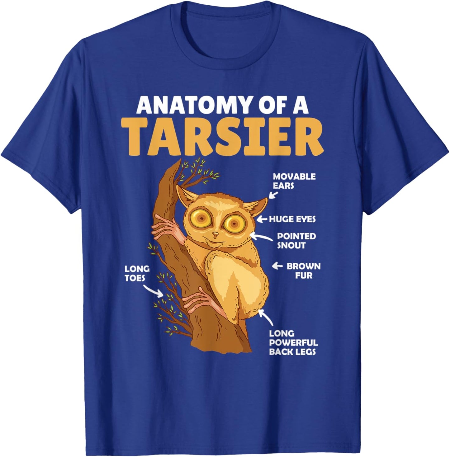 Cute Tarsier Anatomy Of A Tarsier Explanation T-Shirt - T-Shirt | Royal