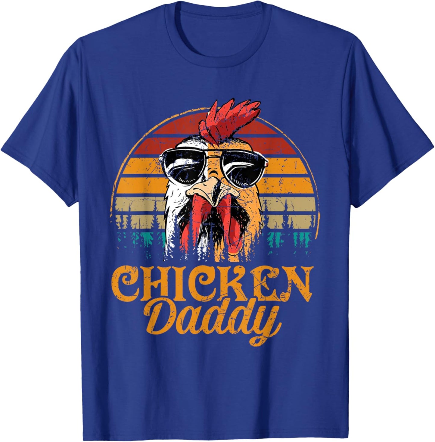 Chicken Daddy Vintage Poultry Farmer Funny Fathers Day T-Shirt - T-Shirt | Royal
