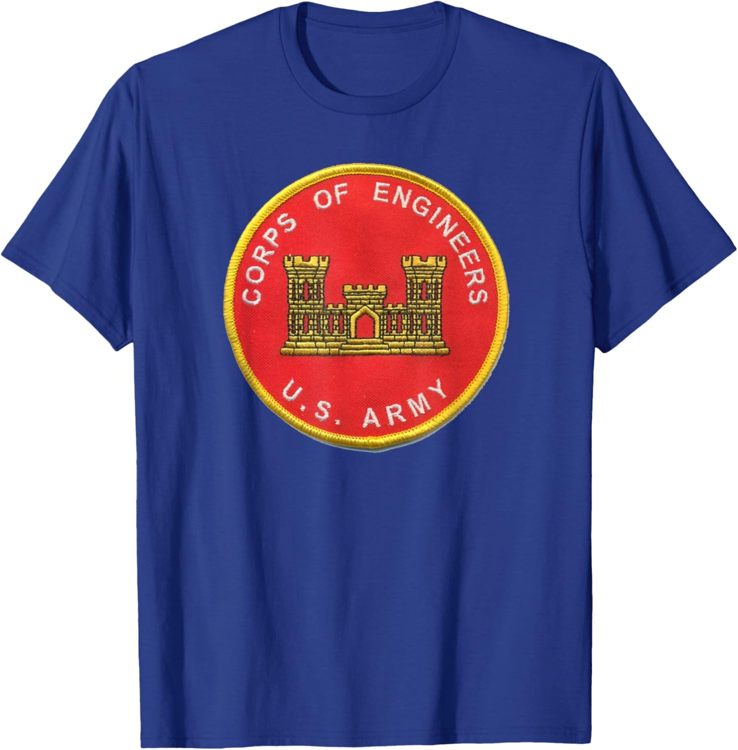 Ice Rocket Hockey Army Corp of Engineers , -Adults, Black, Small, Short Sleeve, Classic Fit, , Polyester 60%, Cotton 40% T-Shirt - T-Shirt | Royal