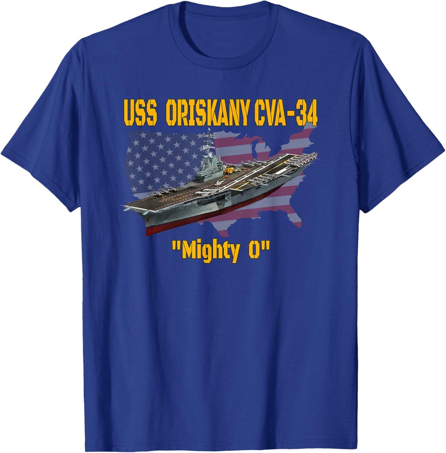 Aircraft Carrier USS Oriskany CVA-34 Veteran Day Father Day T-Shirt - T-Shirt | Royal