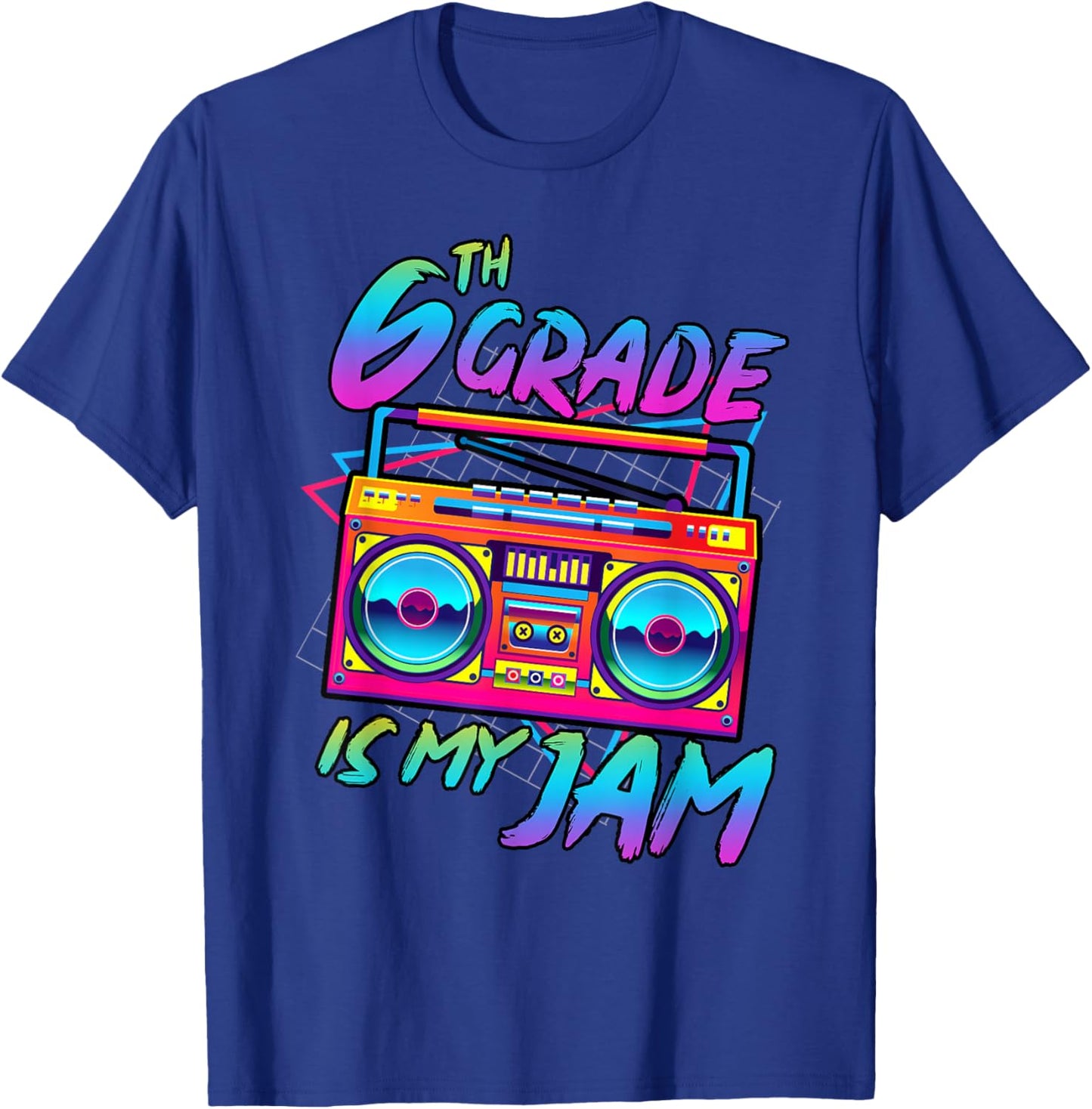 Retro 80s 6th Grade Is My Jam Back To School Teacher Student T-Shirt - T-Shirt | Royal