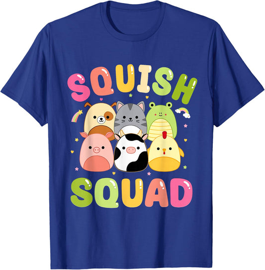 Squish Squad Girls Kids Toddlers Cute Birthday T-Shirt - T-Shirt | Royal