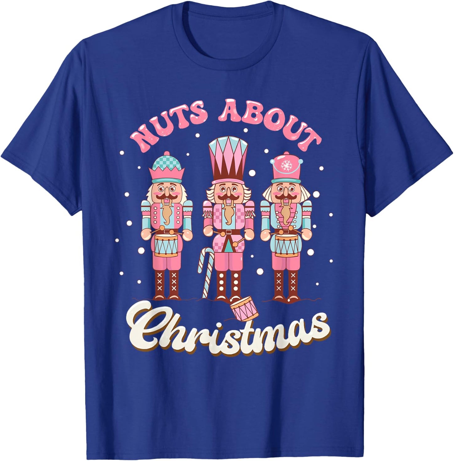 Groovy Retro Nuts About Christmas Holiday Xmas Nutcracker T-Shirt - T-Shirt | Royal