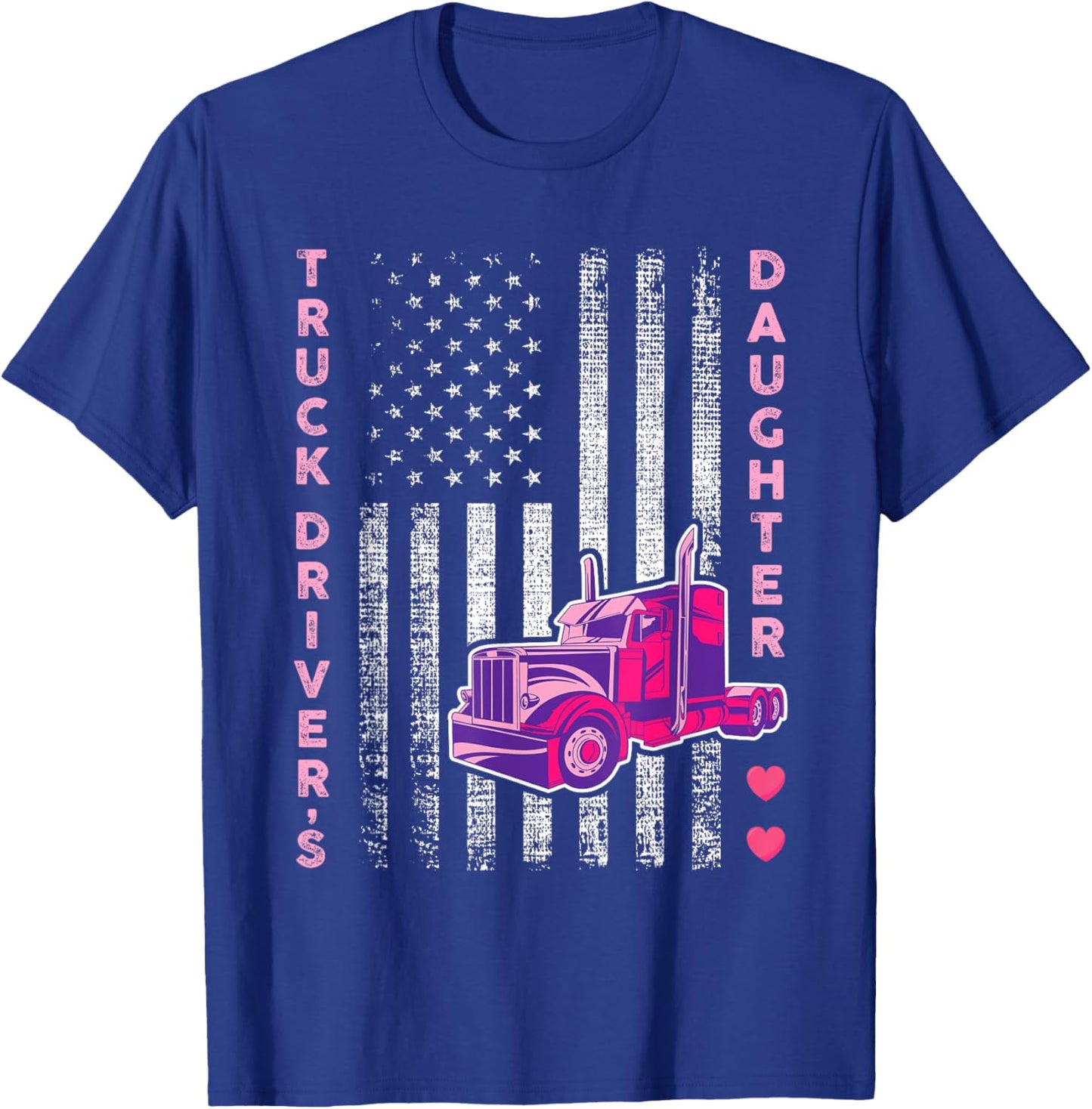 Truck Driver's Daughter - Girl Women Trucker T-Shirt - T-Shirt | Royal