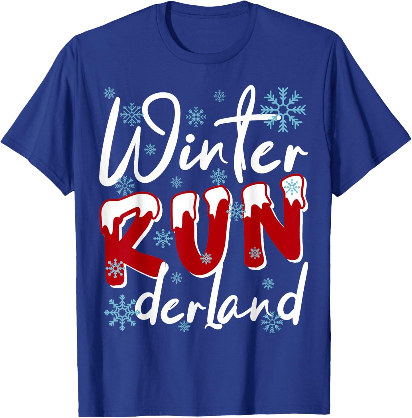 Christmas 5K Winter Run Derland Holiday Team Running Outfit T-Shirt - T-Shirt | Royal